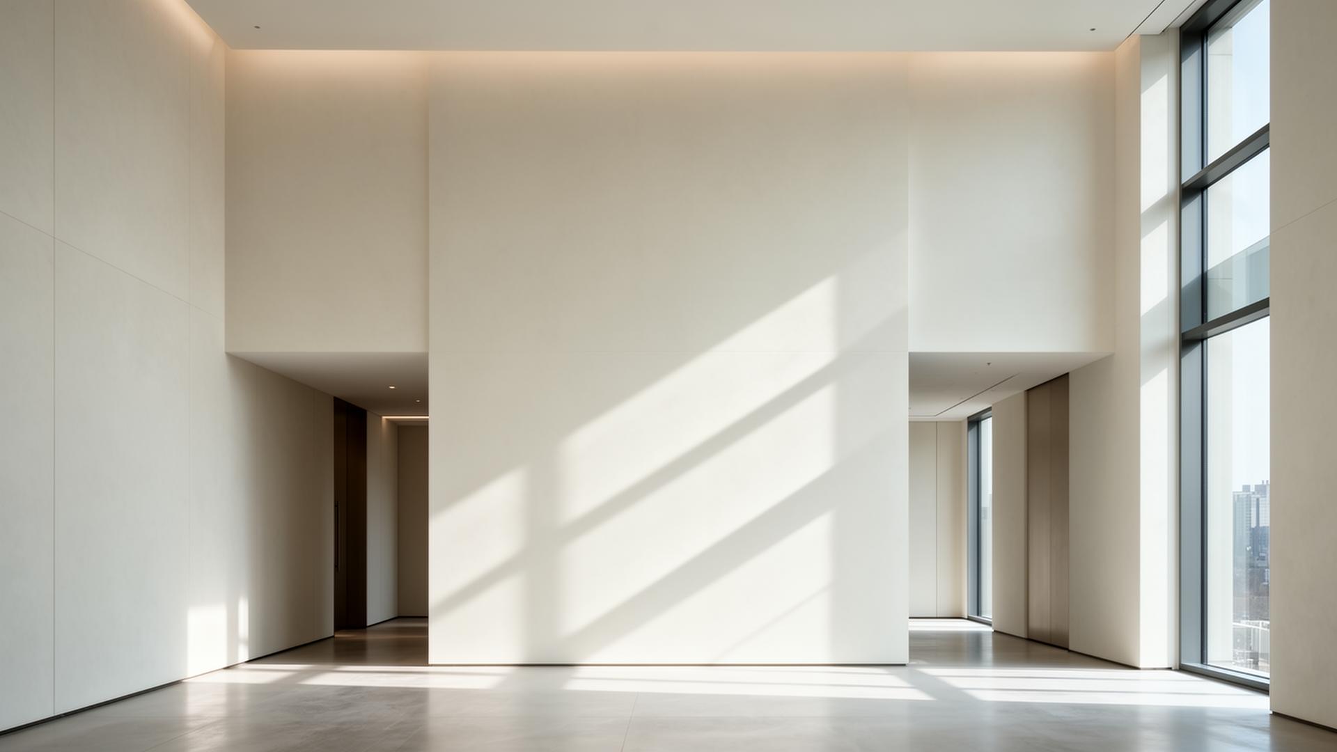 Calm modern architectural interior with soft natural light
